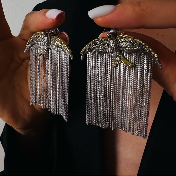 New Sparrow Dangle Earrings Bird Gold Silver Boho - Picture 6 of 8